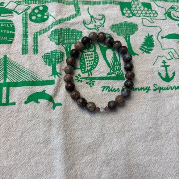 Elegant GLAUCOPHANE Beaded Bracelet 7” with Swarovski crystals - Picture 5 of 5